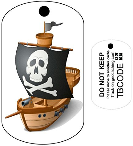 Pirate Ship (Travel Bug) For Geocaching - Trackable Tag - Unactivated