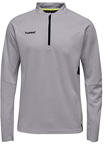 Hummel Herren Tech Move Half Zip Sweatshirt, Grey Melange, M