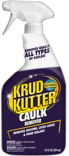 Krud Kutter Caulk Remover Spray, 24 oz, Softens and Removes Caulk, Sealant and Adhesive Residue, Easy to Use Spray for Bathroom, Kitchen, Windows and Tile Surface Prep