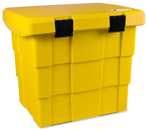 DAKEN Streugutbehälter 108 ltr. GELB, Streugutbox, Streusalzbox, Sandbox, Lagerbehälter, Pick-up Box, Anhängerbox, Deichselbox, Streukiste, Salzlager, Winterdienst