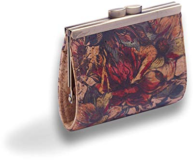 Tepcor Geldbörse Geldbeutel Damenbörse mit Klippverschluss aus Kork (Blue)