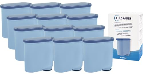 AllSpares Wasserfilter (12x) für Kaffeemaschinen geeignet für Philips / Saeco AquaClean CA6903/10 / CA6903/22