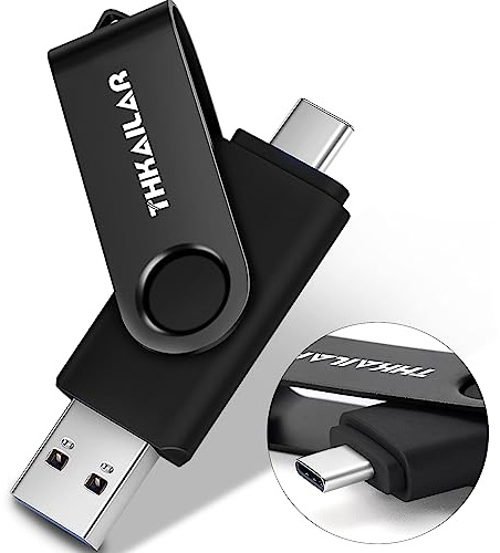 THKAILAR Clé USB 3.0 128 Go pour PS4, clé USB pour voyageur d'affaires avec stockage de données externes, clé USB pour PC/ordinateur portable (512 Go, Noir)