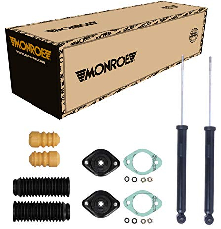 Monroe 2 Stoßdämpfer Hinten + Domlager und Staubschutz passend für BMW 3 Compact E46