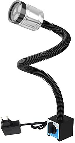 Magnetisches Licht, Arbeitsleuchte schwanenhals, Led Arbeitslicht Flexibler Schwanenhals 900 Lm 110v-220 Volt IP66 wasserdichte Lampe für Werkzeugmaschinen Drehmaschine Fräsbohrmaschine