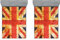 ABAKUHAUS England 2er-Satz Spannbetttuch, Union Jack Motiv Grunge, Soft Dekorativer Stoff Bettwäsche Rund-um Elastischer Gummizug, 135 cm x 190 cm, Night Blue Vermilion