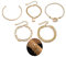 Bufenia Metal Punk Bracelet Gold Simple Mash up Bracelets Chain Sets Glossy Bangle Hand Jewelry Accessories for Women and Girls