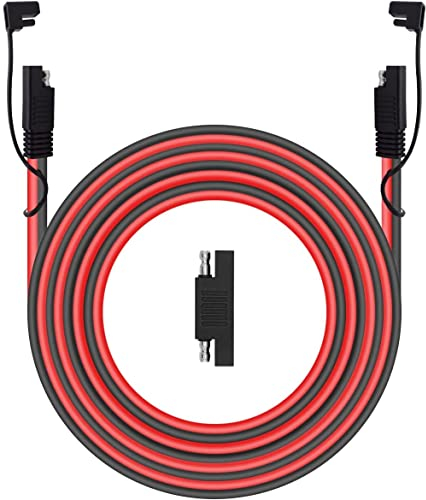RUNCCI-YUN SAE Extension Cable 16AWG SAE to SAE Extension Cable Quick Disconnect Wire Harness SAE Connector for Solar Panel Battery Motorcycle Cars Tractor 300cm