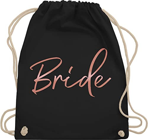 Turnbeutel Rucksack - JGA Junggesellenabschied Frauen - Bride Rose Gold - Unisize - Schwarz - brauttaschen bachelorette party braut beutel junggesellinnenabschied outfit jungesselnabschied tasche