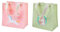 Spldsun 2 Stücke Stofftaschen mit Griffen, Mini Stofftaschen Waschbare, Stofftaschen Wiederverwendbare, für Schule, Büro, Reise, Urlaub, Camping (Grün, Rosa)