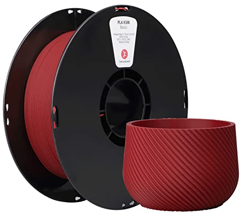 kexcelled Matte PLA Filament 1,75 mm +/- 0,03 mm, Glanzfreie Farbe, Matt Textur, 3D Drucker Filament, 1 kg Spule (2,2 lbs), Passend für die Meisten FDM Drucker, Ordentliche Wicklung, Kirschrot