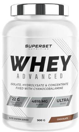 Superset Nutrition | 100% Whey Proteine Advanced (900g) | Whey protéine | Protéine à assimilation optimisée - Chocolat