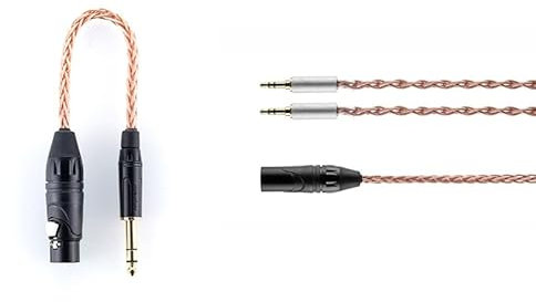 Moondrop UP casque Upgrade Line 4 broches XLR à 4,4 mm / 4 broches XLR à 6,35 mm adaptateur double 3,5 mm à 4,4 mm XLR câble casque (Headphone Cable+Adapter (4Pin XLR to 6.35mm,30cm))