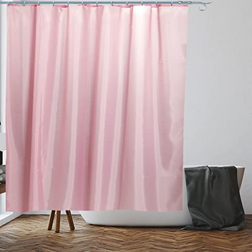 VIROSA Light Pink Shower Curtain for Bathroom Anti Mould, Mildew Resistant | Size 180x180 cm (71 x 71 Inch) | Water Repellent Fabric | 100% Polyester