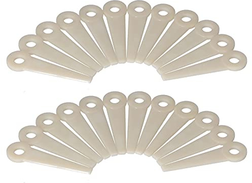 Lot de 24 Lames de Coupe en Plastique, Remplacement de Lame de Tête de Tondeuse à Gazon pour