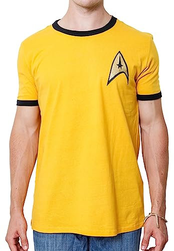 Star Trek The Original Series Herren TOS Kostüm Uniform Herren Erwachsene T-Shirt, Gold, Mittel