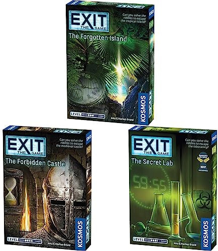 Thames & Kosmos EXIT Games - The Forgotten Island & The Forbidden Castle - Levels: 3 & 4 - The Secret Lab - Level 3