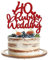 Gyufise 1Pcs 40 Ruby Wedding Cake Topper Glitter Red 40 Ruby Years Cake Pick Decoration for Happy 40th Anniversary Wedding Party Cake Decorations Supplies