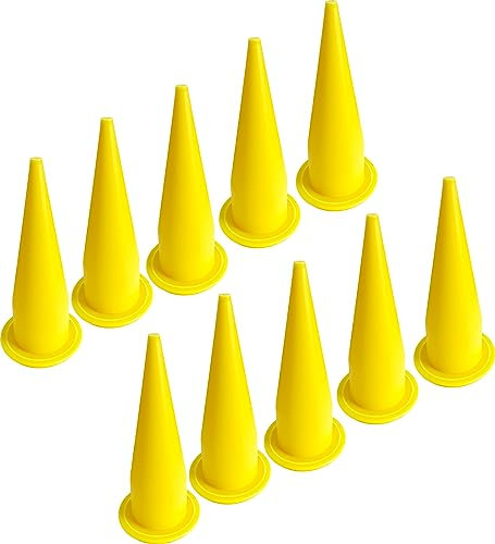 ANZHUO Caulking Nozzle for Sausage Caulking Gun Durable Epoxy Piston Caulk Reusable Caulk Nozzle Applicator Sprayer used for sealing seams on exterior walls of buildings (10 pieces-yellow)