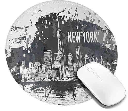 Mouse Pad New York Mouse Pads for Desk with Non-Slip Rubber Base Office Computer Round Mousepad Mouse Mat for Home Office Desk Accessories