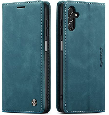 XTCASE Hülle für Samsung Galaxy A14 5G / 4G Handyhülle Leder Case Klappbar Flip Cover Kartenfach Standfunktion Magnetverschluss Brieftasche Tasche Schutzhülle - Blau