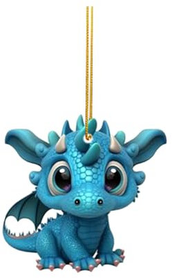 Weihnachtsdeko Niedlicher Baby Drache im Ei Anhänger Weihnachten Dinosaur Acryl Lustige Weihnachtskugel Katze Cute Deko Christmas Ornaments Tannenbaumschmuck Weihnachtsbaum Schmukdeko