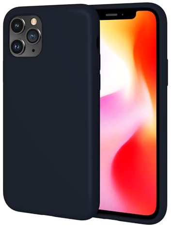 aaaioe Silicone Case for iPhone 11 Pro,Soft Ultra Slim Protective Shockproof Liquid Silicone Phone Case with Drop Protection Corners,Anti-Scratch Microfiber Lining,5.8 inch-Dark blue