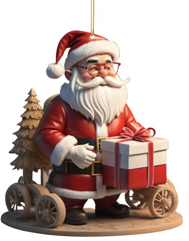 Holzanhänger Weihnachten, Weihnachtsmann Zwerge Weihnachtsanhänger, Weihnachtsbaum Deko Holzornamente Hängende, Weihnachtsbaumschmuck Christbaumschmuck für Weihnachtsfeier Dekor