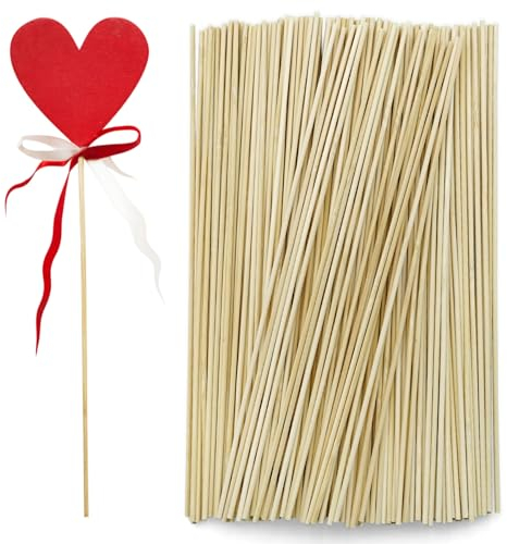 Brelet 200 Stück Zuckerwatte Stäbe,300mm×3mm Holzstäbchen zum Basteln Holzstab rund Rundholz Holzstab Holzstäbe zum Basteln für Holzarbeiten DIY Arts Craft Basteln Dekoration