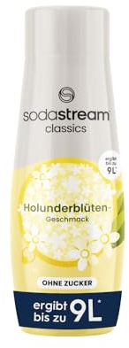 SodaStream Sirup Holunderblüte ohne Zucker, 1x Flasche ergibt 9 Liter Fertiggetränk, Sekundenschnell zubereitet und immer frisch, 440 ml