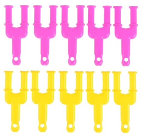 10 Stück Acryl-Modell, Y-Schleuderwebstuhl, Gummiband-Clips, Kunststoff-Schmuckverbinder für Halsketten, Armbänder, bunte Verschluss, zufällige Farbe