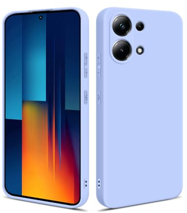 HS Products HSP Cover per Xiaomi Poco M6 Pro [repellente alla polvere] Custodia protettiva in silicone TPU premium | antigraffio antiurto | Protezione della fotocamera | Vestibilità sottile | Azzurro