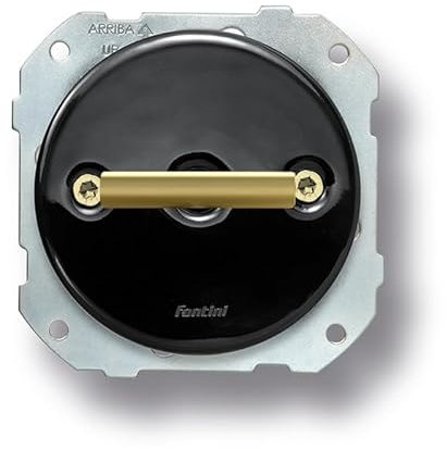 FONTINI - Double poussoir rotation double métal laiton doré satiné porcelaine noir DO LOW