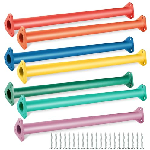 JPOIP 7 Colors 22 Inch Steel Monkey Bars Ladder Rungs Set for Backyards Playground and Children Indoor and Outdoor Climbing Kit (14 Pack)
