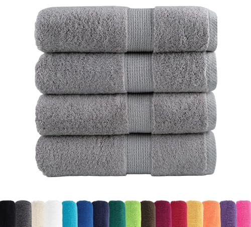 vidaXL Premium Gästetücher SOLUND 4 STK. Grau 30x50 cm 600 g/m²
