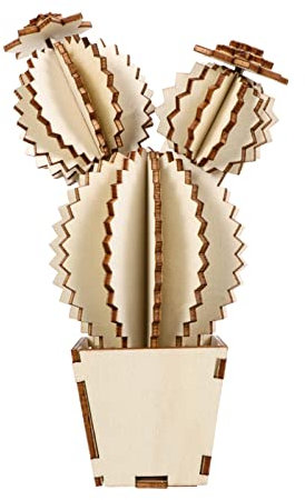 ULDIGI 1satz Holz Kaktus Deko Hohles Design Für Tischdekoration Für Wohnzimmer Büro Und Balkon Langlebig Und Elegant Perfektes Für Freunde Und Familie