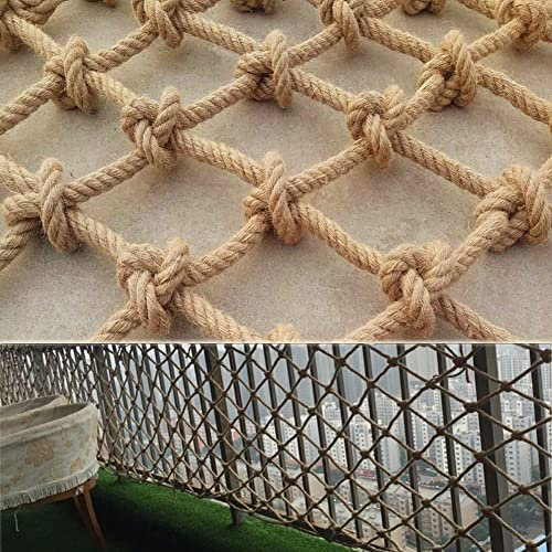 Heavy Duty 18mm Thick Rope Netting for Climbing and Cargo Swingset Durable Hemp Rope Mesh for Playground Bird Nets and Adults & Kids Climbing Large Size 15cm Mesh Net