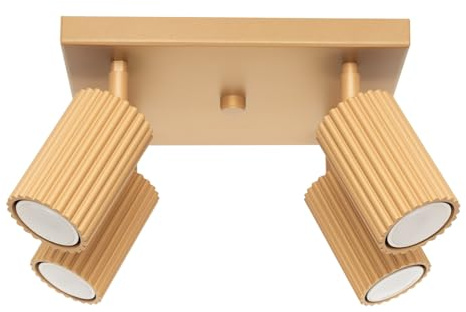 SOLLUX lighting Deckenlampe Deckenleuchte Deckenstrahler Aluminium 4 Flammig 25 x 25 x 16,5 cm Karbon Gold