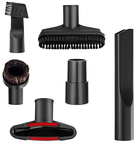 6Pcs Vacuum Cleaner Accessories Set Compatible with Henry Shark Hoover Attachments & Other Vacuums Including PP Hair Brush, 2 in 1 Nozzle, Flat Suction, Sofa Brush, Round Horsehair Brush & Adapter