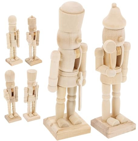 PRETYZOOM 6St Marionette White Embryo Walnut Soldier Lichterketten Weihnachtsfiguren-Ornamente Mann Schreibtisch Dekoration weihnachtsbasteln Nussbaumsoldat selber Machen Desktop-Marionette