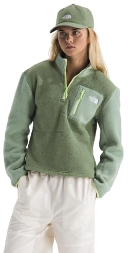 THE NORTH FACE Damen Yumiori 1/4 Zip Sweatshirt, Bark Mist/Slate Moss/As, XL