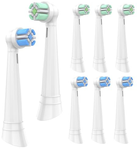 Aufsteckbürsten kompatibel mit Oral B iO 8 Stück Elektrische Zahnbürstenköpfe kompatibel mit Oral-B iO 3/4/5/6/7/8/9/10 Serie, Tiefere Plaque-Entfernung Sanfte Reinigung Aufsteckbürsten