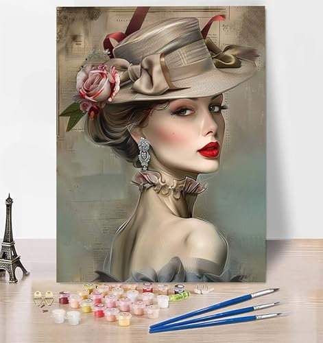 Peinture Numero Adulte Femme, Peinture par Numero Adulte Fleur Peinture Numero Activité Manuelle Adulte avec Peinture Acrylique et Pinceaux Peinture pour Decoration Maison, Cadeau 100 x 135 cm 0-4