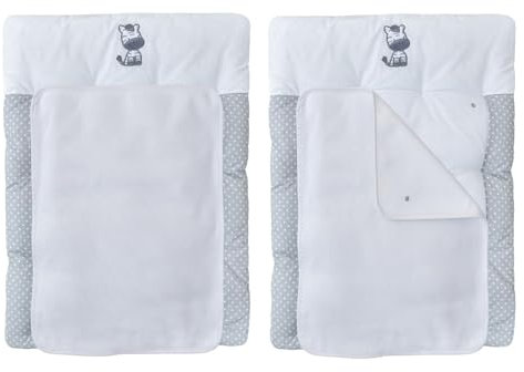 Baby Delux Wickelauflage Wickelunterlage 50x70 cm weiche Wickeltischauflage mit Frotteauflage Baumwolle wasserdicht waschbar (Zebra)