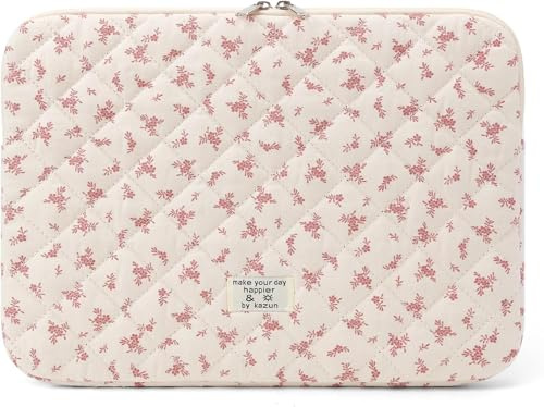 Starnearby Housse Ordinateur 15-16 Pouces, Pochette Ordinateur Matelassée | Motif Floral, Compatible avec MacBook Air 15 Pouces, MacBook Pro 15, MacBook Pro 16 Pouces M5 M4 M3 M2 M1