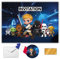 EVTI Cartes d’invitation anniversaire garçon à gratter Thème Guerriers des Étoiles, Invitations d'anniversaire Sabres lumineux en Français, Carton Invitation créative Science-fiction rétro