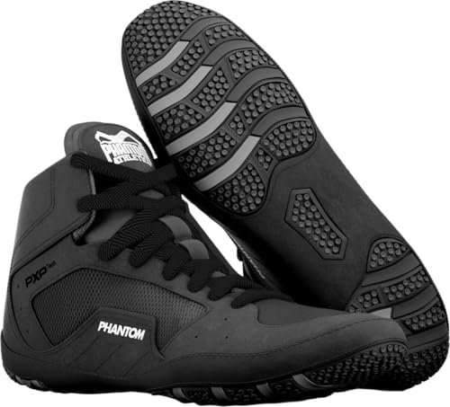 Phantom Athletics Tactic Ringerschuhe - Kampfsport-Schuhe für Ringen, Wrestling und MMA - Kinder & Erwachsene - Schwarz - 32