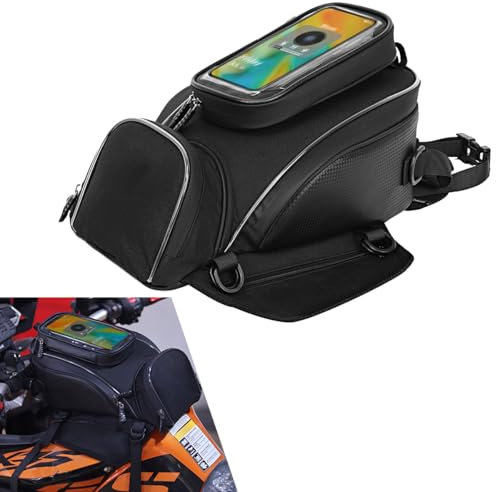ZKSJFU Tankrucksack Motorrad für Kawasaki Z250 Z800 Z650 Z900 Z900rs, Motorrad Tanktasche wasserdichte - Mit Kartenfenster Und Regenschutz Motorradtasche Motorrad Zubehör