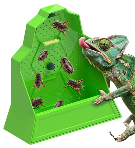 Reptile Food Dish - Hanging Reptile Feeder, Bearded Dragon Food Tray | Feeding Box with Strong Suction Cup Food Dish Feeder Accessory Hanging Ledge Feeder for Spider Amphibian Tortoise Gecko