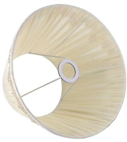 NUOBESTY 1 Pantalla De Lámpara Vintage Para Decoración Del Hogar Pequeña Estilo Clásico De Lino De Repuesto Para Bricolaje Plisada Bordada Amarilla